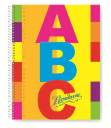 CUADERNO RIVADAVIA ABC CON ESPIRAL T/D 21x27 - 60 Hjs Rayadas