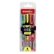 LAPICERA POWER GEL FLUO SURTIDO x5 SIMBALL