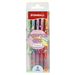 LAPICERA POWER GEL PASTEL SURTIDO x5 SIMBALL