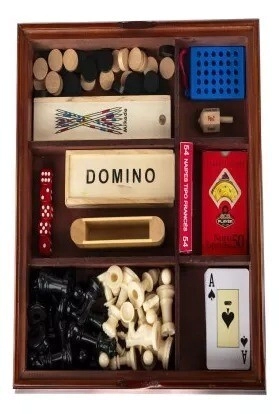 Set De 8 Juegos De Mesa En 1 Caja Madera