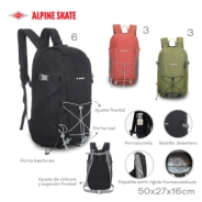 MOCHILA ALPINE SKATE NEGRO