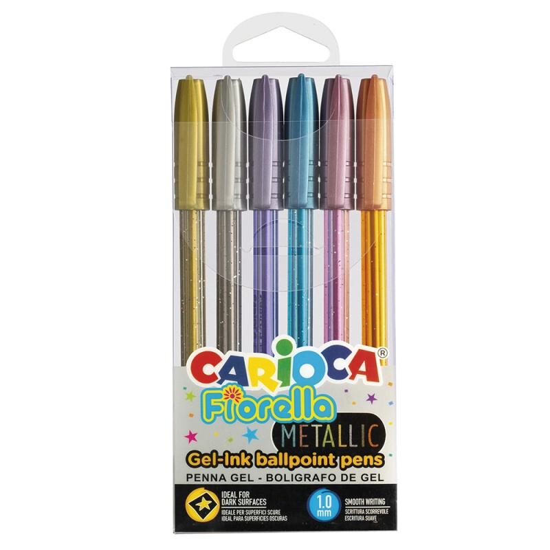 BOLIGRAFOS FIORELLA METALLIC x6 CARIOCA