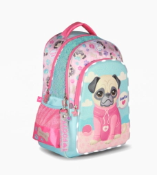 MOCHILA ESPALDA 18" PUPPY CON LUZ LED FOOTY ROSA