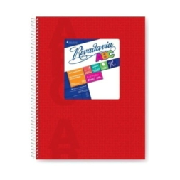 CUADERNO RIVADAVIA ABC 21x27 ROJO - 60 Hjs Cuadriculadas