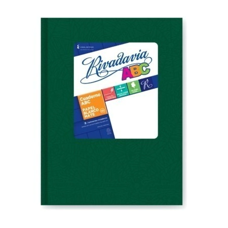 CUADERNO ABC ARA�A 19x23,5 RIVADAVIA T/D VERDE - 50 Hjs Rayadas