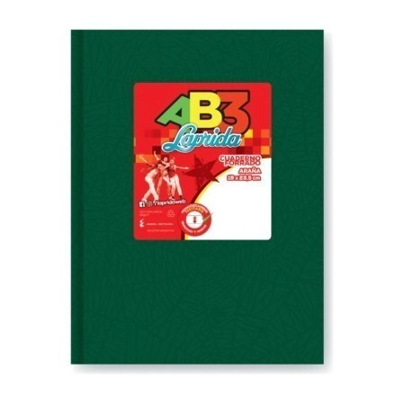 CUADERNO LAPRIDA 19x23 AB3 T/D ARA�A VERDE 98 Hjs CUADRICULADAS