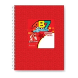 CUADERNO LAPRIDA AB7 T/D 21x27 ROJO - 100 Hjs CUADRICULADAS