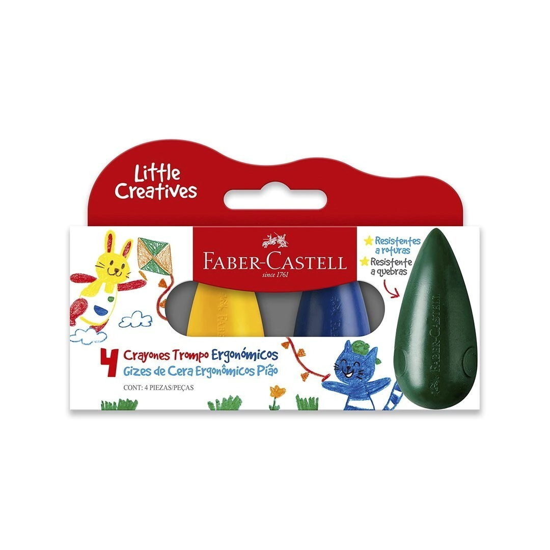 CRAYONES ERGON�MICOS TROMPO/GOTA x4 FABER-CASTELL