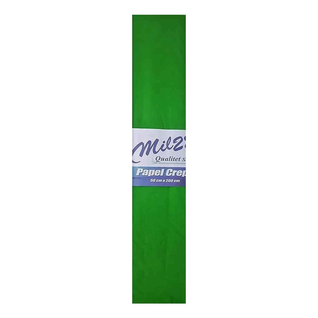 PAPEL CREPE VERDE MEDIO 50x200 CM (SOLO x10 UNIDADES)