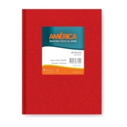 CUADERNO AMERICA ARA�A 16x21 T/D ROJO - 82Hjs Rayadas