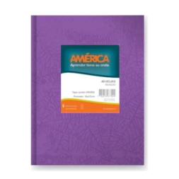 CUADERNO AMERICA ARAA 16x21 T/D LILA - 42Hjs Rayadas