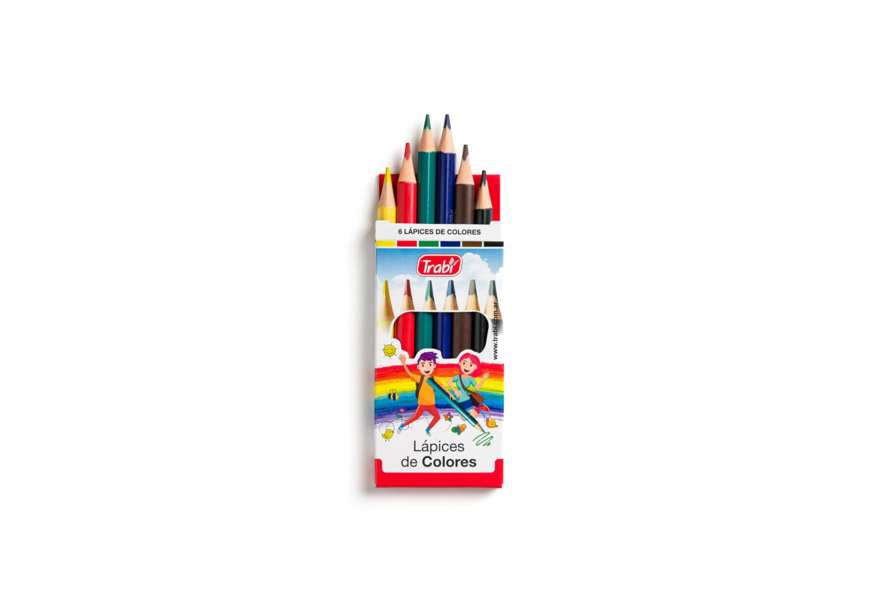 LAPICES DE COLORES RESINA CORTOS x6 TRABI