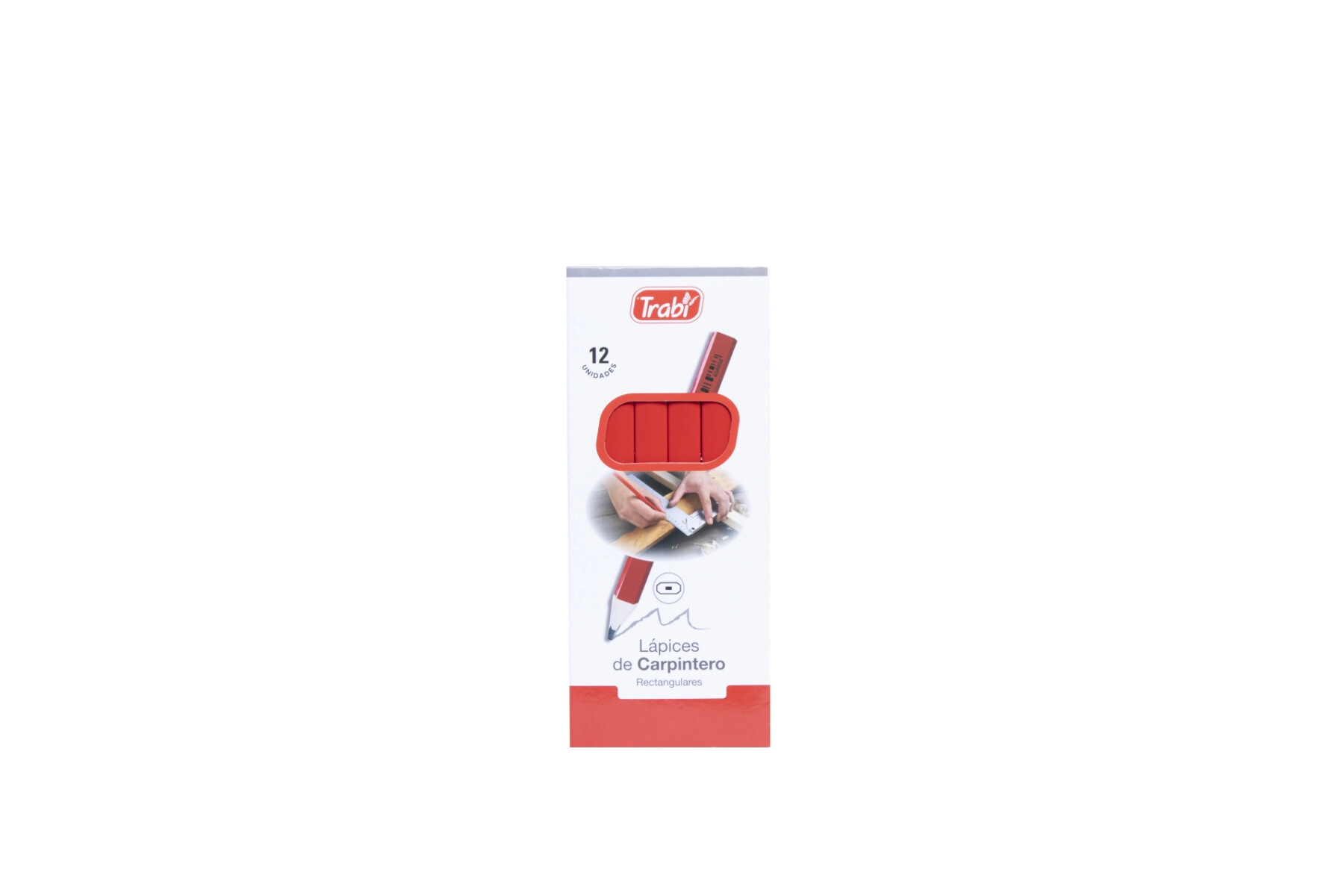 LAPIZ CARPINTERO ROJO (SOLO X 12 UNIDADES) TRABI