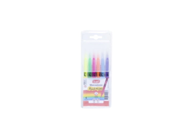 MARCADORES PUNTA PINCEL FLUO x6 SURTIDO TRABI