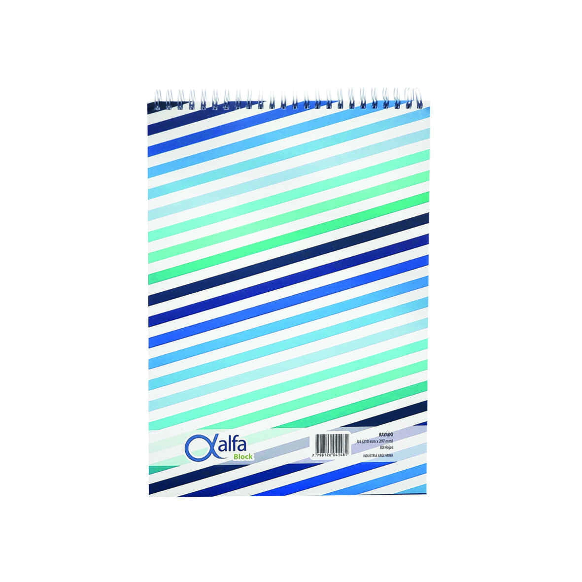 BLOCK A4 RAYADO CON ESPIRAL - 80 HOJAS