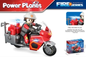 MOTO DE BOMBERO EN CAJA EXHIBIDORA