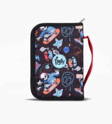 CARTUCHERA RIGIDA 1 CIERRE SKULL FOOTY ROJO