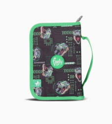 CARTUCHERA RIGIDA 1 CIERRE TRANSFORMERS FOOTY VERDE