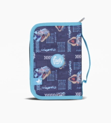 CARTUCHERA RIGIDA 1 CIERRE TRANSFORMERS FOOTY CELESTE