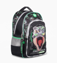 MOCHILA ESPALDA 18" CON LUZ LED TRANSFORMERS FOOTY VERDE