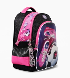 MOCHILA ESPALDA 18" CON LUZ LED GIRLS SOCCER FOOTY NEGRO
