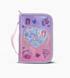 CARTUCHERA RIGIDA 1 CIERRE I LOVE FOOTY LILA