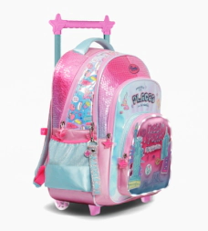 MOCHILA CARRO 18" CON LUZ LED I LOVE FOOTY ROSA