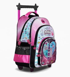 MOCHILA CARRO 18" CON LUZ LED I LOVE FOOTY NEGRO