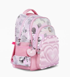MOCHILA ESPALDA 18" CON LUZ LED SUPER HEARTH FOOTY ROSA