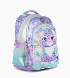 MOCHILA ESPALDA 18" CON LUZ LED SWEET LEOPARD FOOTY LILA