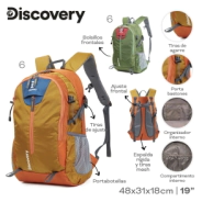 MOCHILA CAMPING DISCOVERY NARANJA