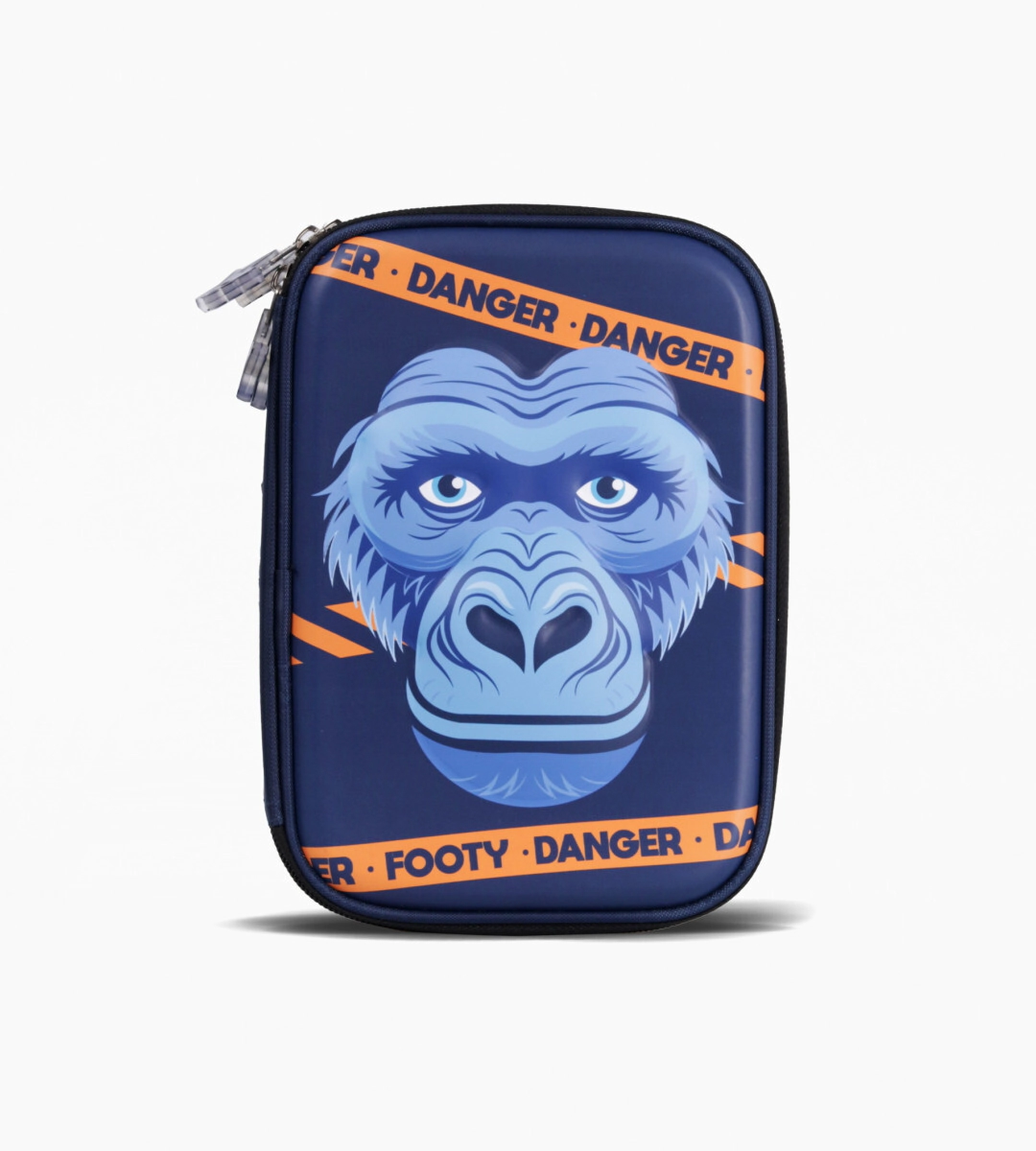 CARTUCHERA RIGIDA 2 CIERRES GORILLA FOOTY AZUL
