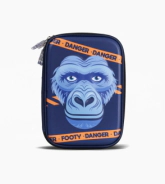 CARTUCHERA RIGIDA 2 CIERRES GORILLA FOOTY AZUL