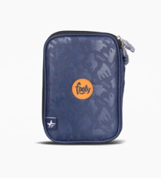 CARTUCHERA RIGIDA 2 CIERRES GORILLA FOOTY AZUL