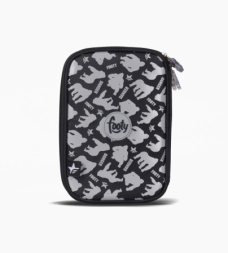 CARTUCHERA RIGIDA 2 CIERRES GORILLA FOOTY NEGRO