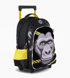 MOCHILA CARRO 18" CON LUZ LED GORILLA FOOTY NEGRO