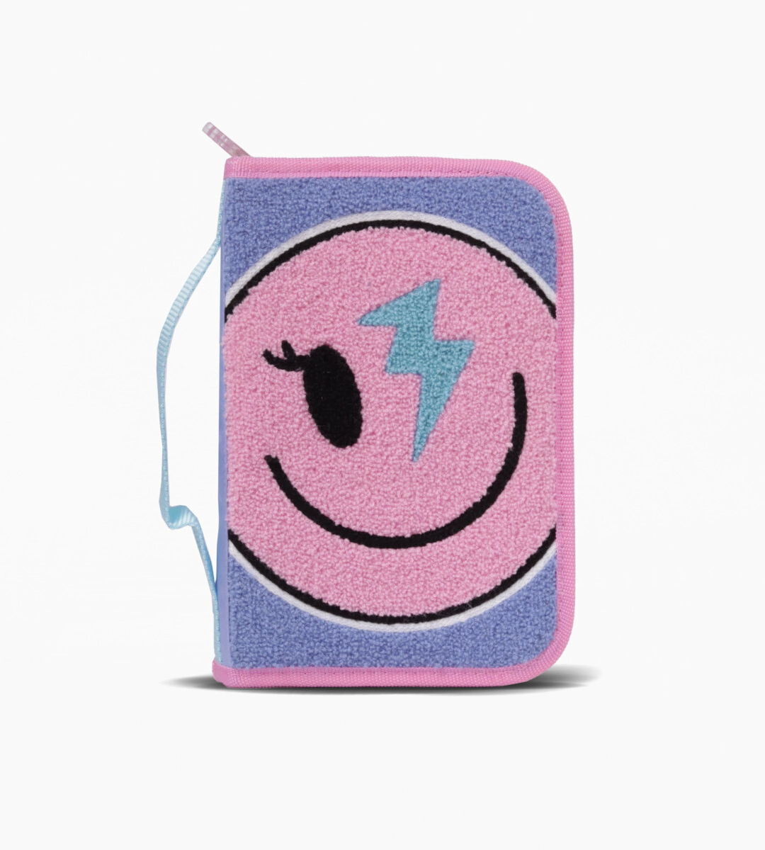 CARTUCHERA RIGIDA 2 CIERRES HAPPY SMILE FOOTY ROSA