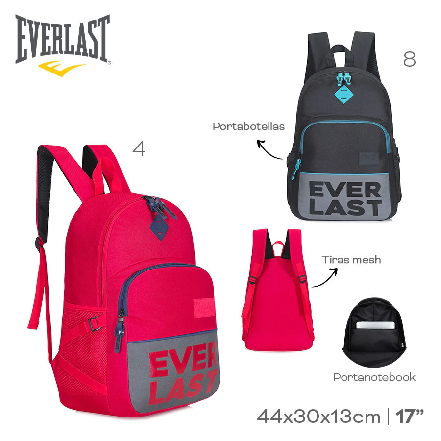 MOCHILA PORTANOTEBOOK EVERLAST NEGRO