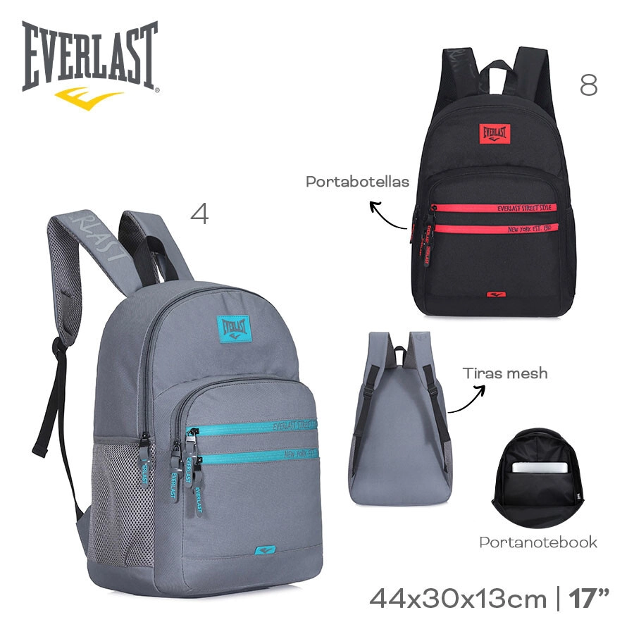 MOCHILA PORTANOTEBOOK EVERLAST GRIS
