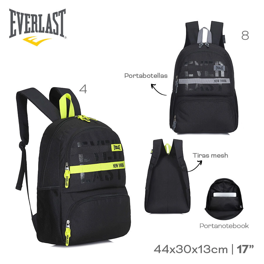 MOCHILA PORTANOTEBOOK EVERLAST GRIS