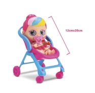 LITTLE DOLLS GLITTER MUECA + COCHECITO