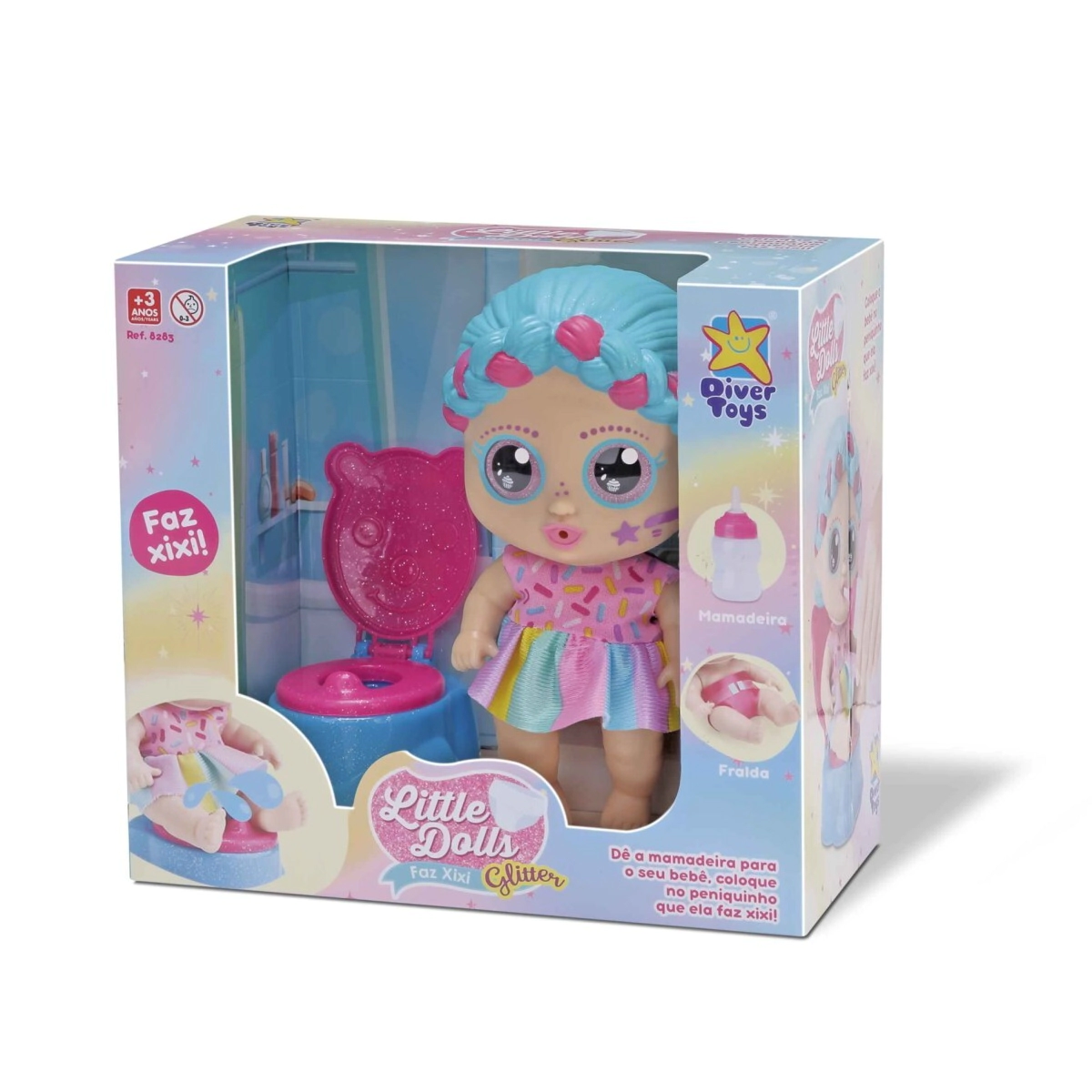 MY LITTLE GLITTER MU�ECA HACE PIPI CON PELELA