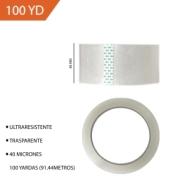 CINTA TRANSPARENTE 48mm x 40mic - 91,44 Mts