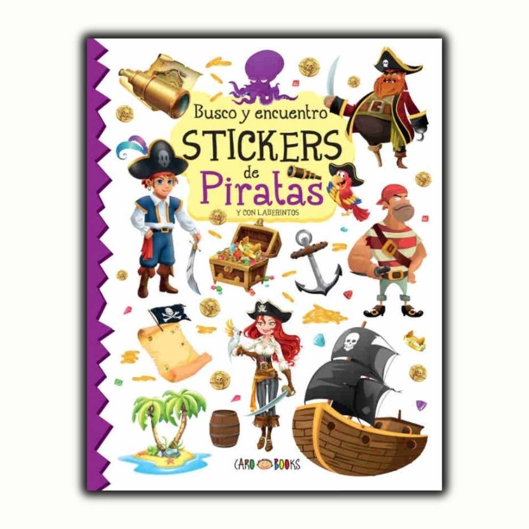 LIBRO BUSCO Y ENCUENTRO STICKERS DE PIRATAS