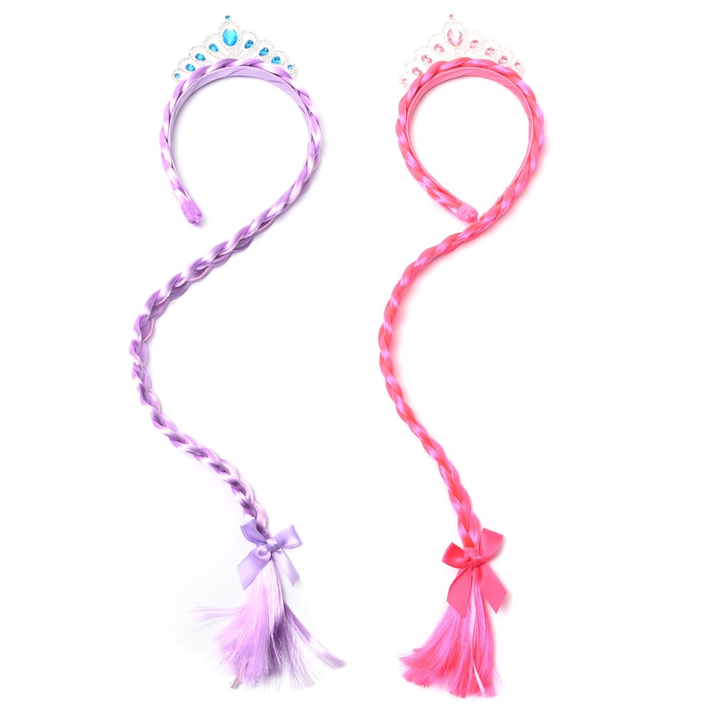 VINCHA INFANTIL CORONITA Y PELO TRENZA