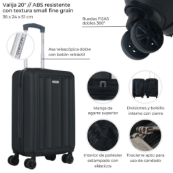 VALIJAS HARD CHECK IN NEGRO 20