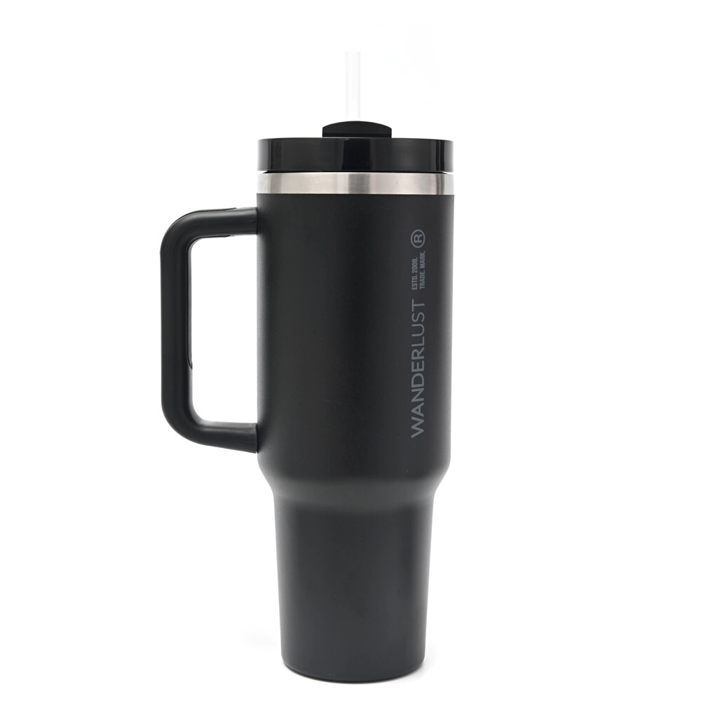 VASO TERMICO CON BOMBILLA 1200ML NEGRO WANDERLUST
