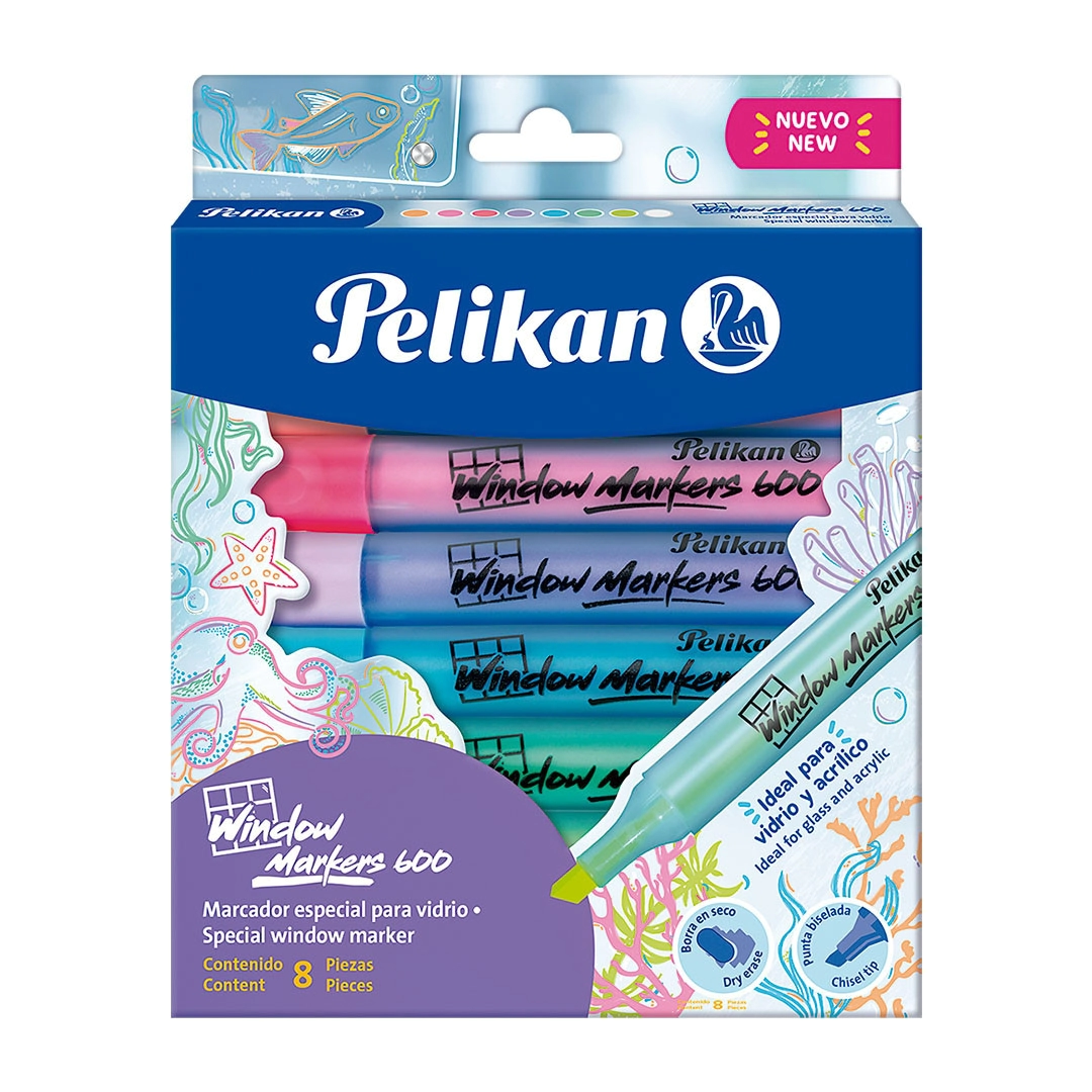 WINDOW MARKERS 600 ESTUCHE X 8 PELIKAN