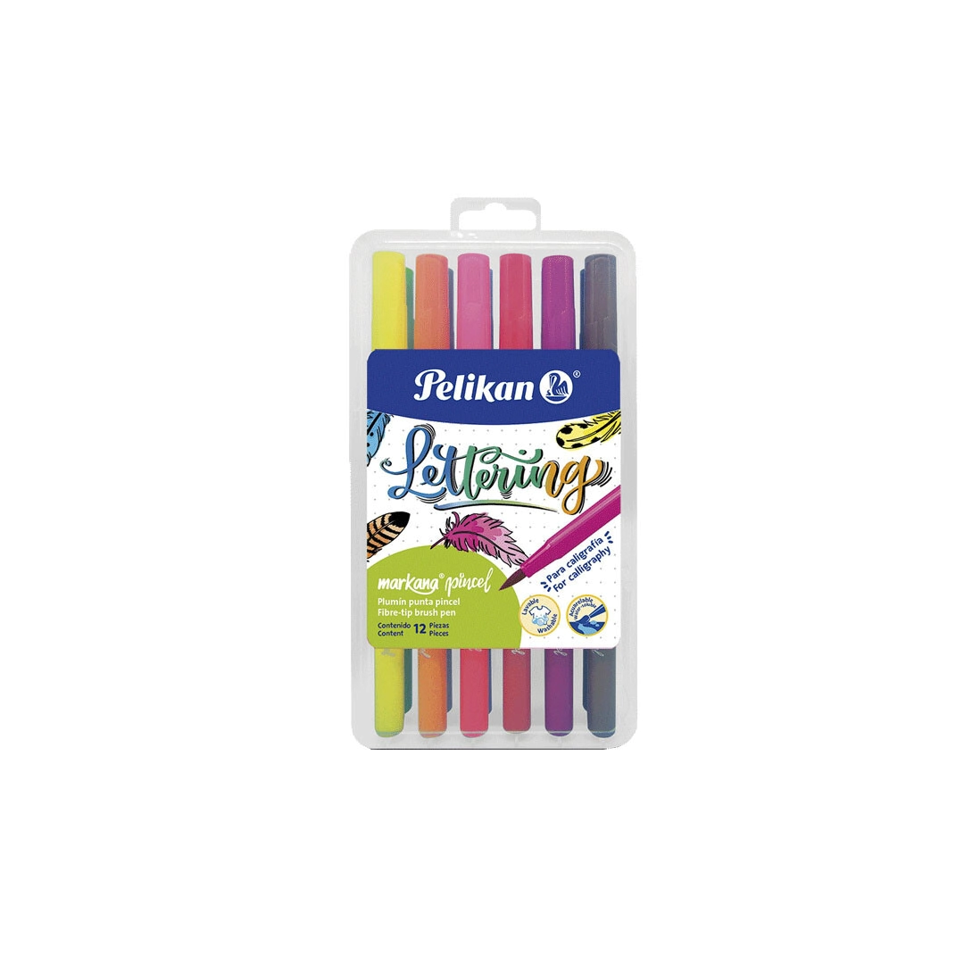 MARCADOR MARKANA PINCEL ESTUCHE X 12 PELIKAN