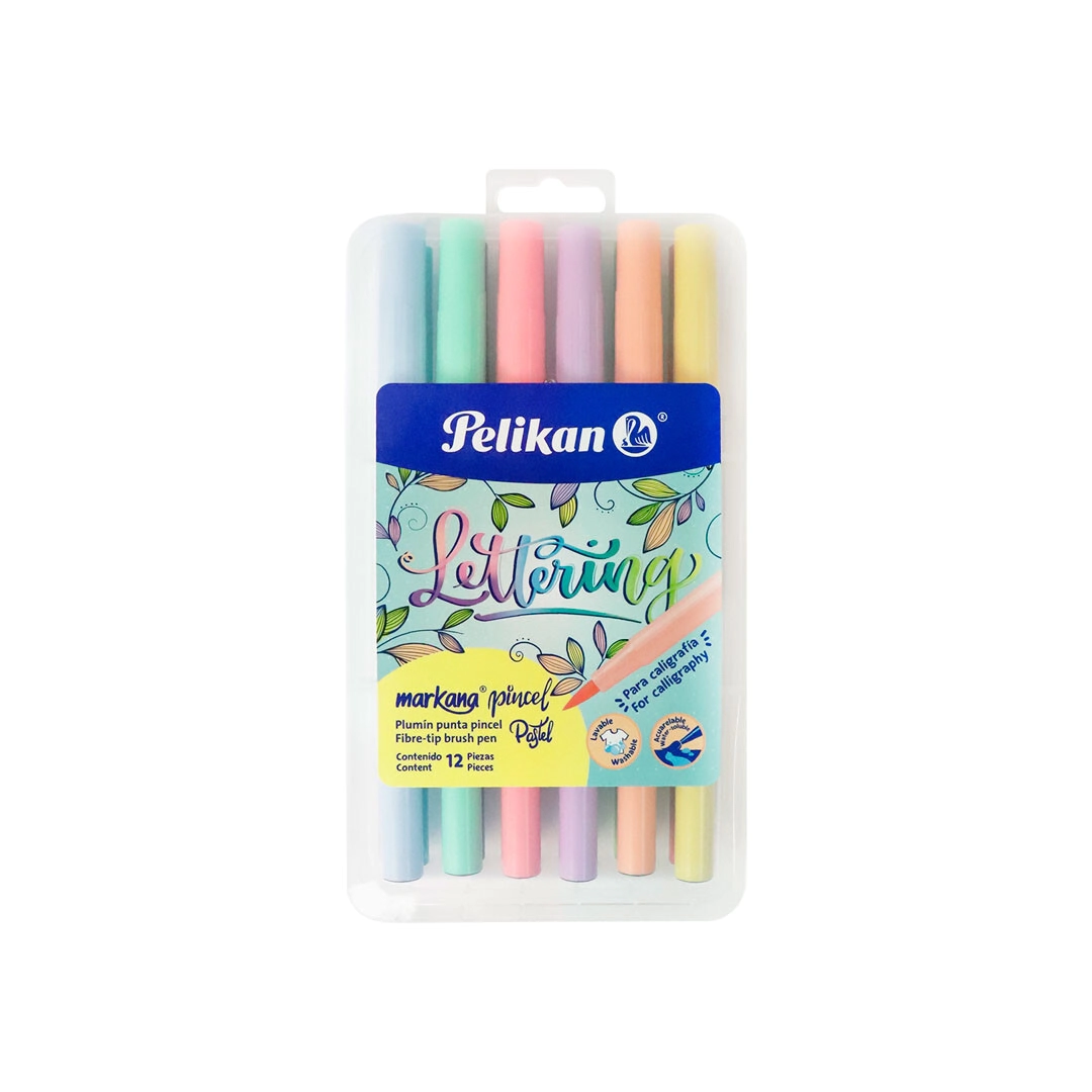 MARCADOR MARKANA PINCEL PASTEL ESTUCHE X 12 PELIKAN